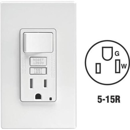 LEVITON Leviton Mfg C22-GFSW1-00W Self-Test Tamper Resistant GFCI Switch & Outlet Combination With Wallplate; White 4996807
